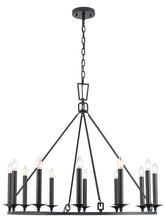 Franklite, Tudor 12Lt Chandelier Matt Black